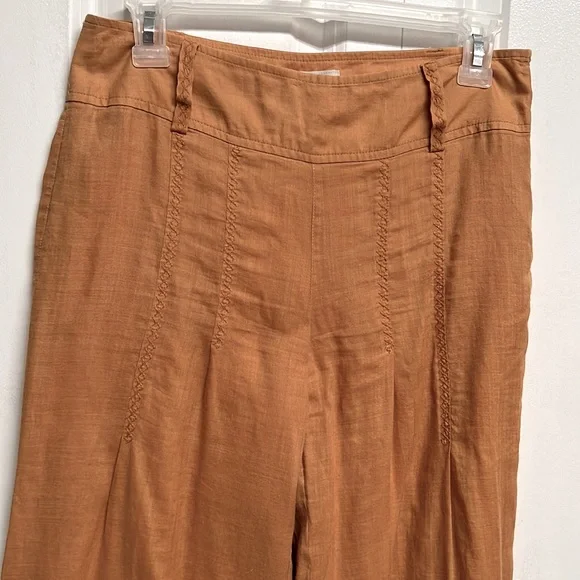 British India Carmel Mid Rise Ramie Lined Wide Leg Pants Jr Size 3 - Picture 2 of 7